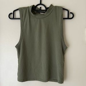 Sage green tank top, high neck